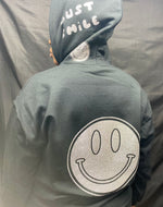 Just Smile Hoodie (BLACK/SILVER)