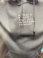 Just Smile Hoodie (BLACK/SILVER)